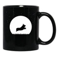 Corgi Running In Winter Snow Black Coffee Mug, Gift Coffee Mug - Black