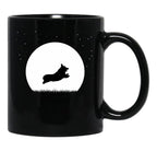 Corgi Running In Winter Snow Black Coffee Mug, Gift Coffee Mug - Black