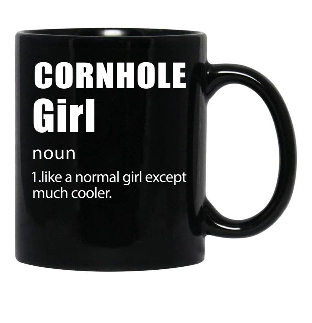 Cornhole Girl Definition Funny Cornhole Design Cornhole Quote Black Coffee Mug, Gift Coffee Mug - Black