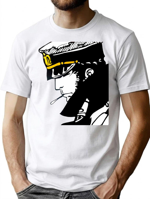 Corto Maltese - Iconic Figure T-Shirt for Men & Women, T-Shirts Graphic Tee - White