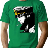 Corto Maltese - Iconic Figure T-Shirt for Men & Women, T-Shirts Graphic Tee - Green