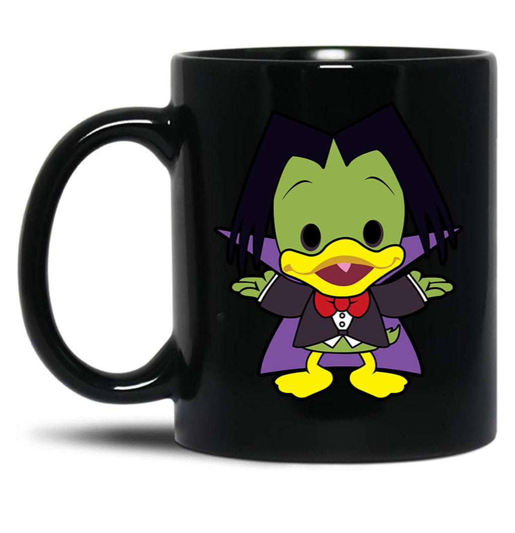 Count Duckula Chibi Black Coffee Mug, Gift Coffee Mug