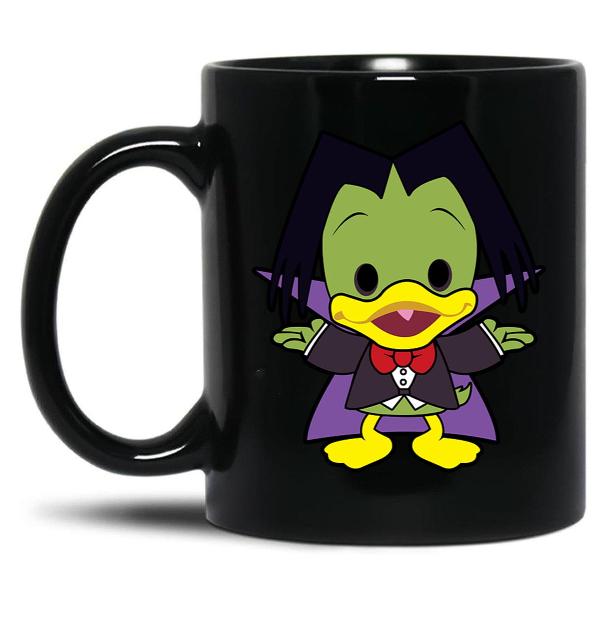 Count Duckula Chibi Black Coffee Mug, Gift Coffee Mug