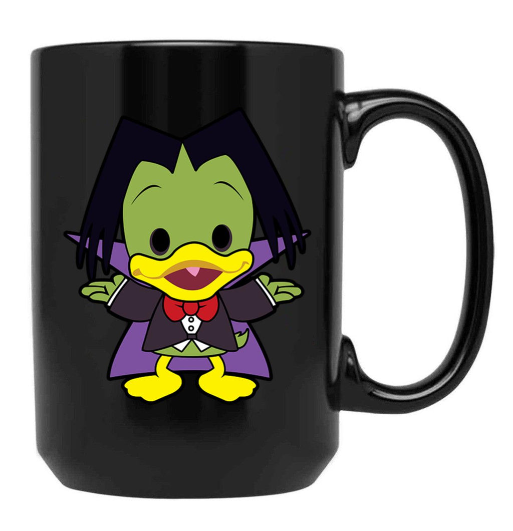 Count Duckula Chibi Black Coffee Mug, Gift Coffee Mug