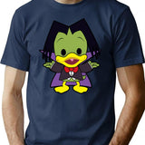 Count Duckula Chibi Premium Heavyweight Cotton T-Shirt - Navy