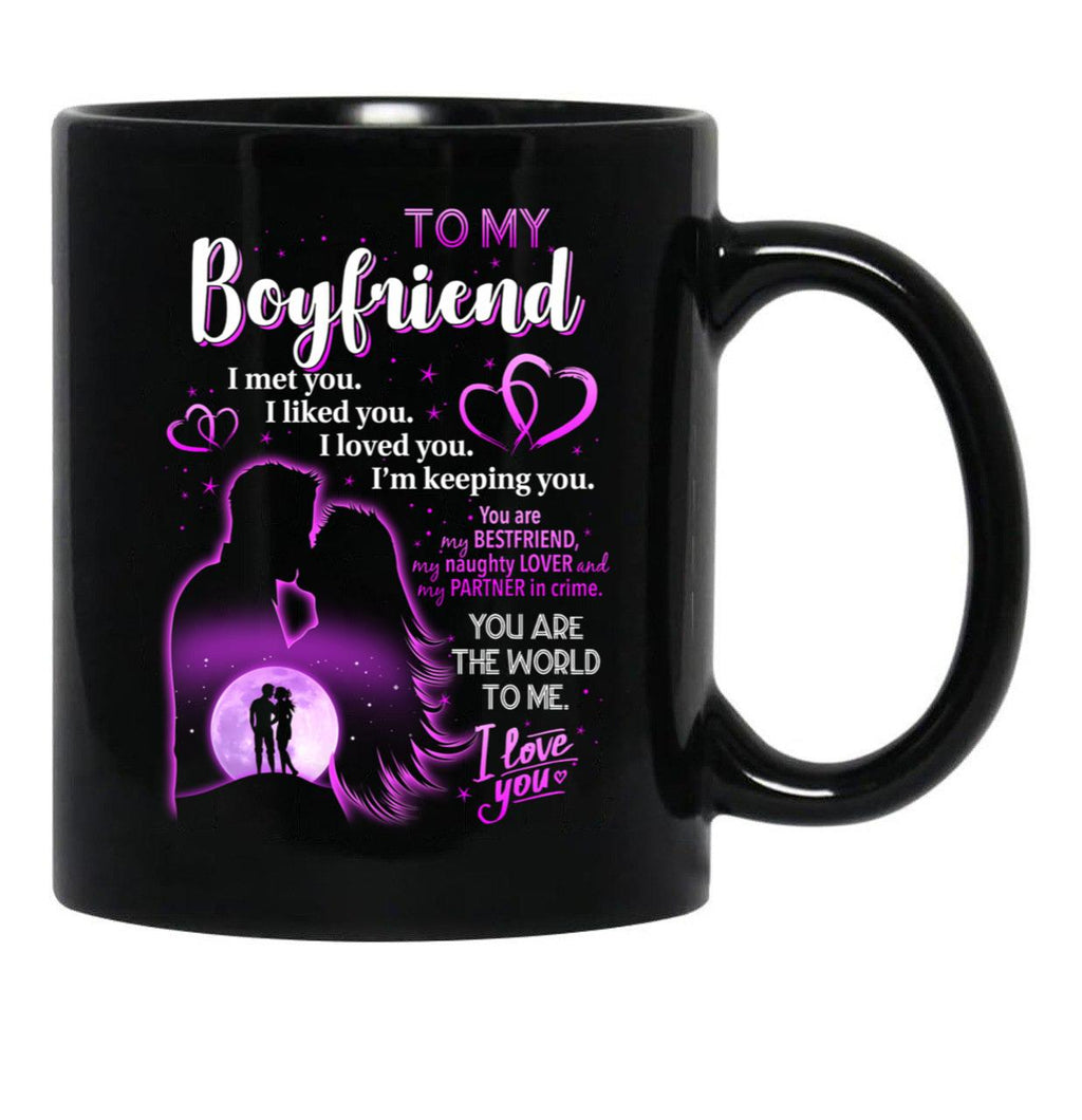 Couple Love Purple Black Coffee Mug - Black
