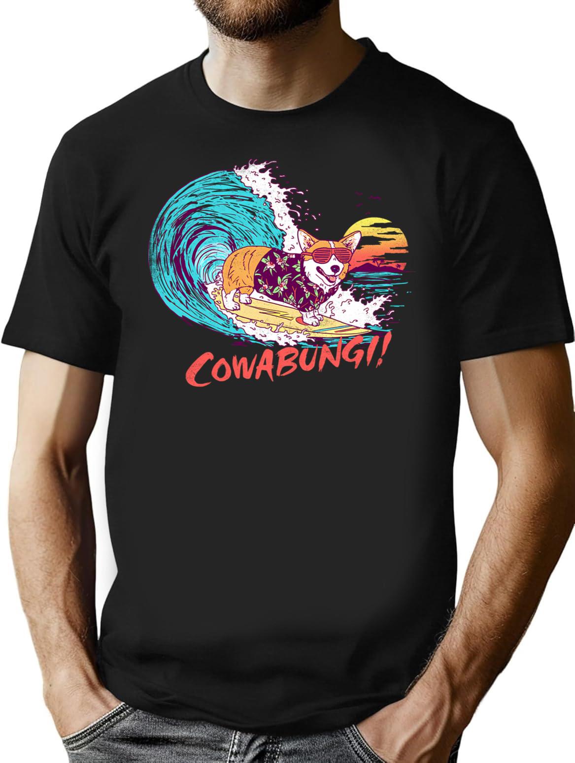 Cowabungi T-Shirt for Men & Women, T-Shirts Graphic Tee - Black
