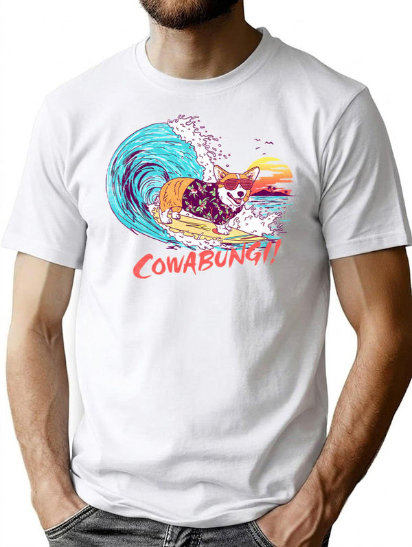Cowabungi T-Shirt for Men & Women, T-Shirts Graphic Tee - White