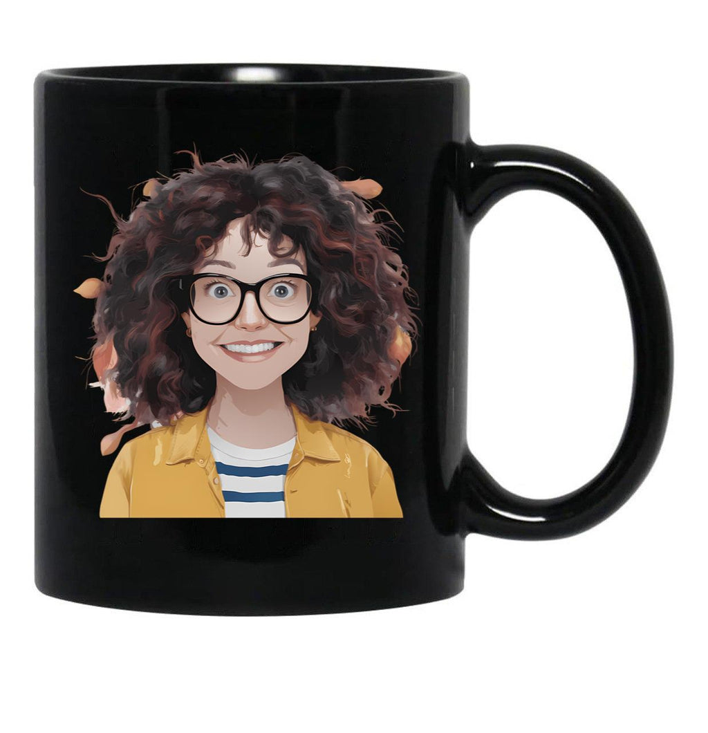 Crazy Mom With A Big Smile Design Black Coffee Mug, Gift Coffee Mug - Black