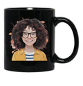 Crazy Mom With A Big Smile Design Black Coffee Mug, Gift Coffee Mug - Black