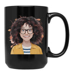 Crazy Mom With A Big Smile Design Black Coffee Mug, Gift Coffee Mug