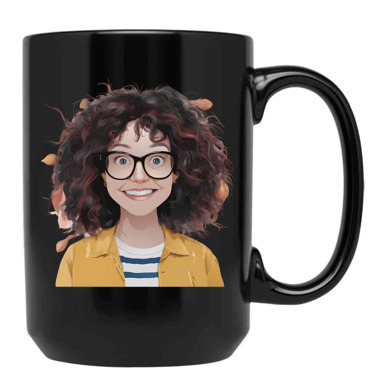 Crazy Mom With A Big Smile Design Black Coffee Mug, Gift Coffee Mug