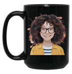 Crazy Mom With A Big Smile Design Black Coffee Mug, Gift Coffee Mug