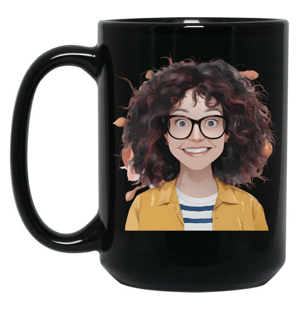 Crazy Mom With A Big Smile Design Black Coffee Mug, Gift Coffee Mug