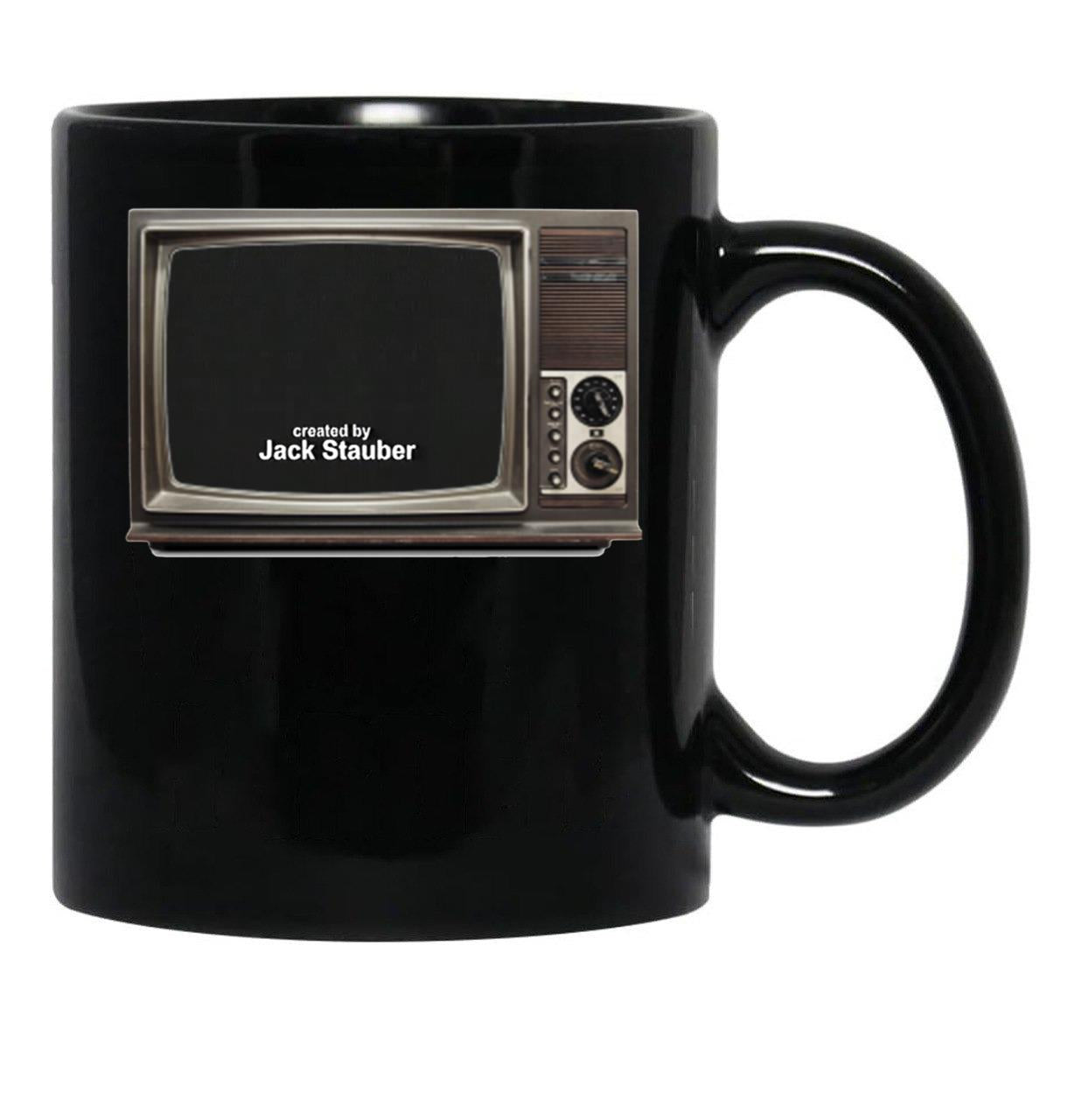 Created by Jack Stauber Retro Tv Black Coffee Mug, Gift Coffee Mug - Black