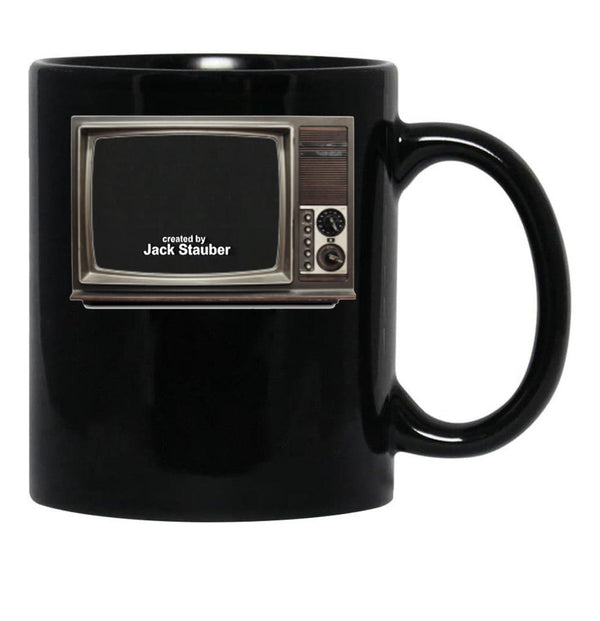 Created by Jack Stauber Retro Tv Black Coffee Mug, Gift Coffee Mug - Black