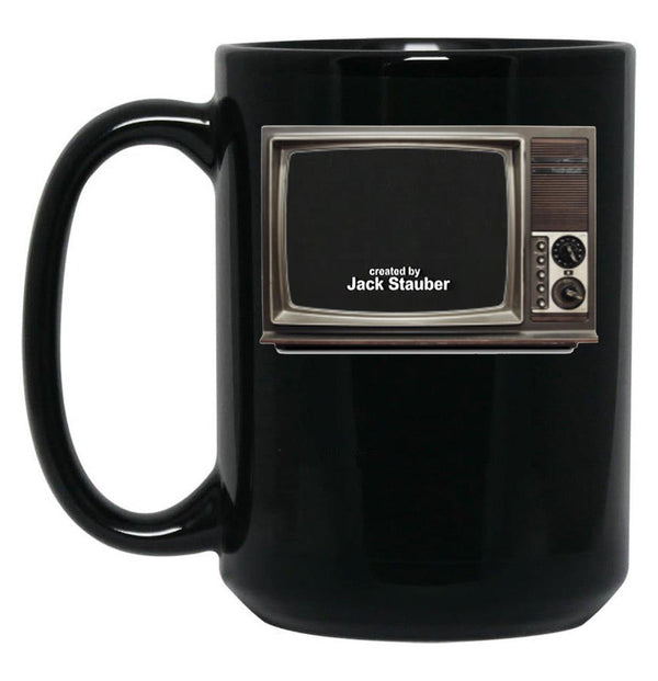 Created by Jack Stauber Retro Tv Black Coffee Mug, Gift Coffee Mug - Black