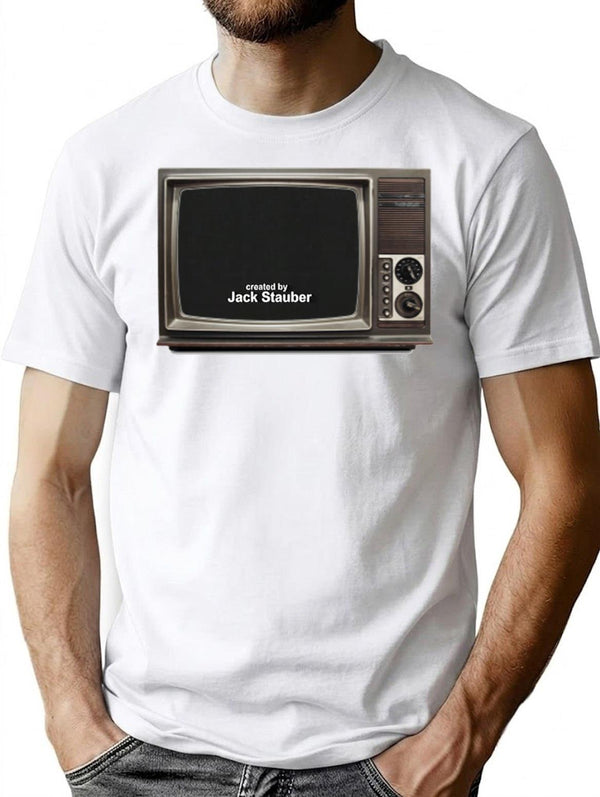 Created by Jack Stauber Retro Tv Premium Heavyweight Cotton T-Shirt - White