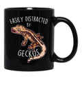 Crested Gecko Easily Distracted Black Coffee Mug, Gift Coffee Mug - Black