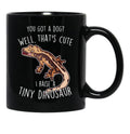 Crested Gecko Tiny Dinosaur Black Coffee Mug, Gift Coffee Mug - Black