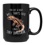 Crested Gecko Tiny Dinosaur Black Coffee Mug, Gift Coffee Mug