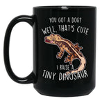 Crested Gecko Tiny Dinosaur Black Coffee Mug, Gift Coffee Mug