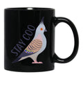 Crested Pigeon Stay Coo Black Coffee Mug, Gift Coffee Mug - Black