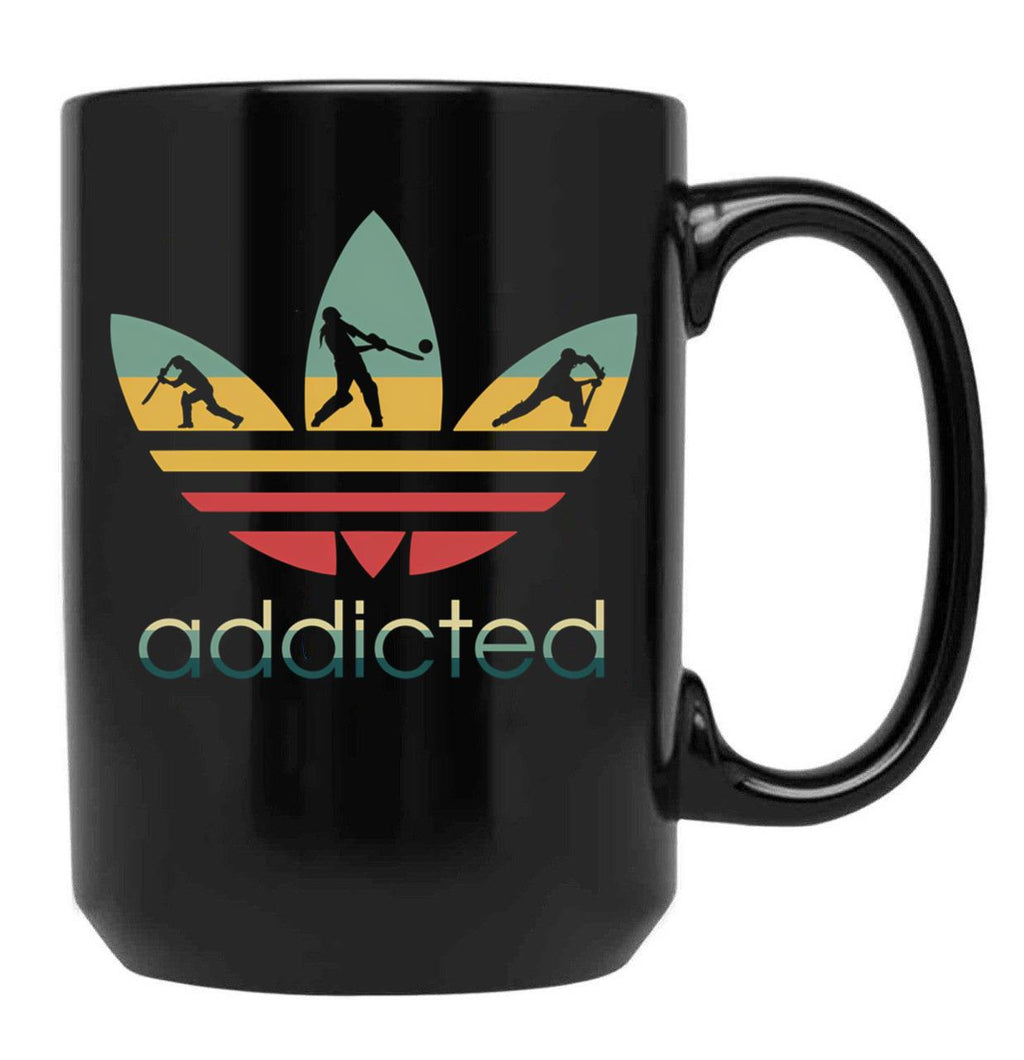 Cricket Addicted Vintage Black Coffee Mug, Gift Coffee Mug
