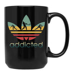 Cricket Addicted Vintage Black Coffee Mug, Gift Coffee Mug