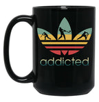 Cricket Addicted Vintage Black Coffee Mug, Gift Coffee Mug