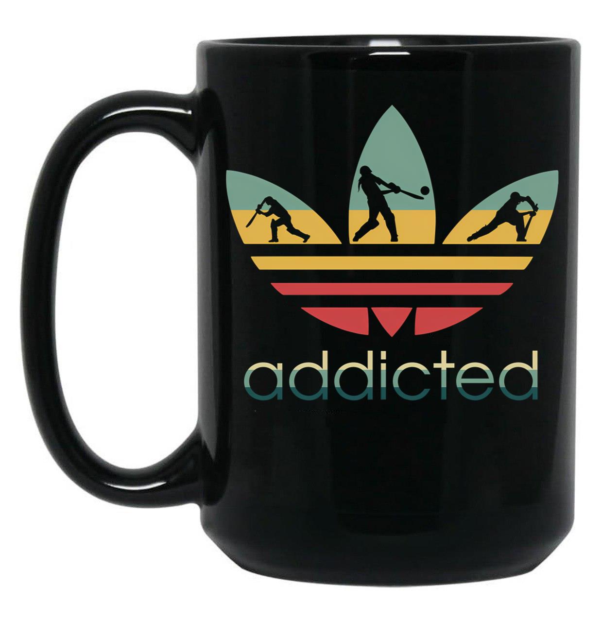Cricket Addicted Vintage Black Coffee Mug, Gift Coffee Mug