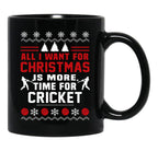 Cricket Christmas Time Black Coffee Mug, Gift Coffee Mug - Black