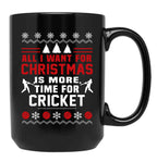 Cricket Christmas Time Black Coffee Mug, Gift Coffee Mug