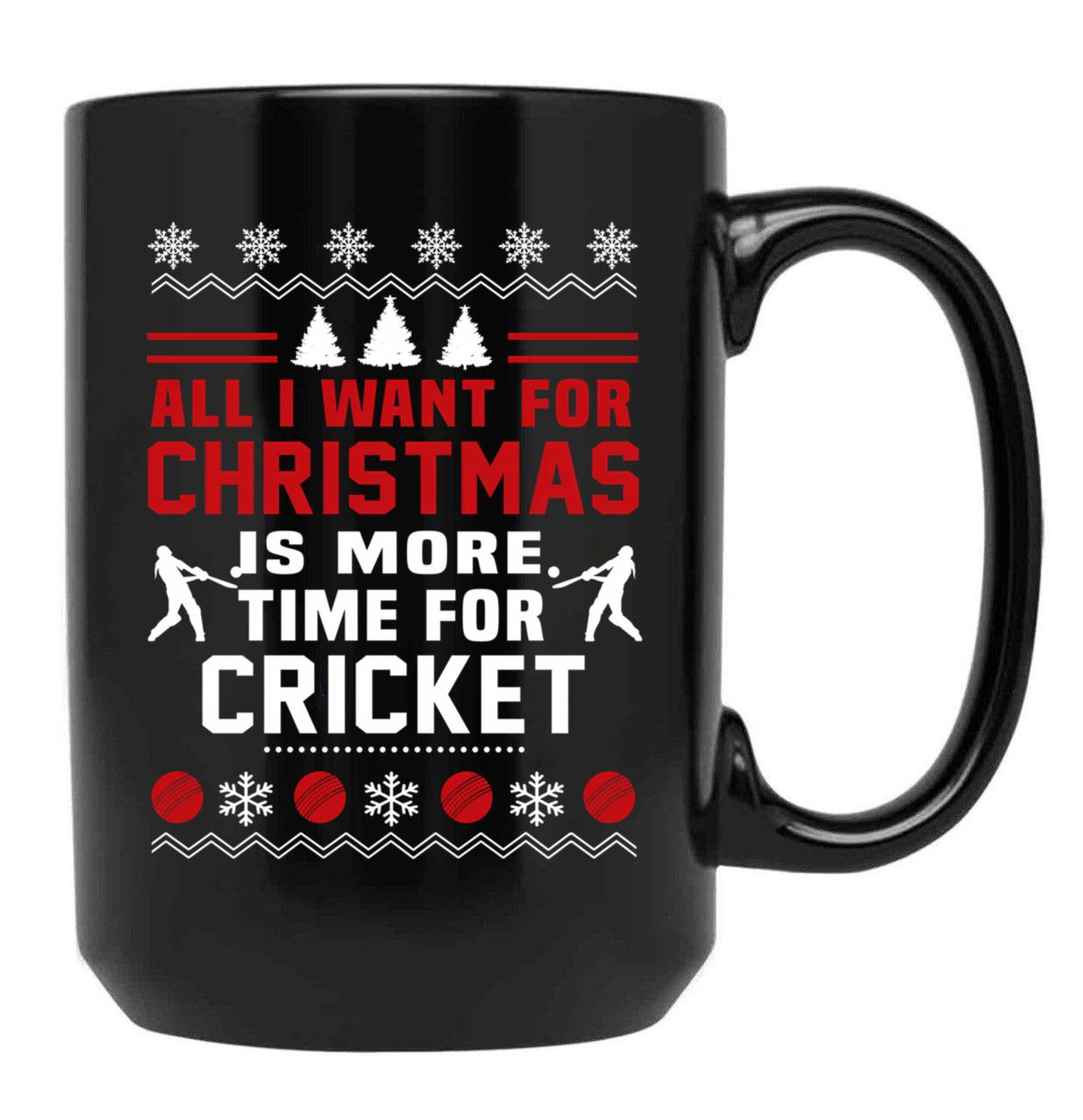 Cricket Christmas Time Black Coffee Mug, Gift Coffee Mug