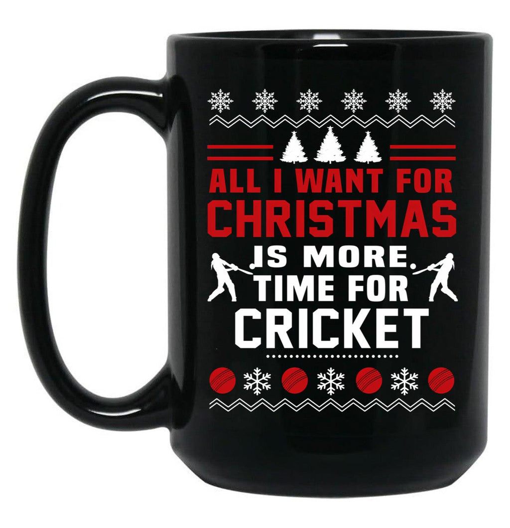 Cricket Christmas Time Black Coffee Mug, Gift Coffee Mug