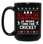 Cricket Christmas Time Black Coffee Mug, Gift Coffee Mug