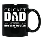 Cricket Dad Fathers Day Cricket Cool Dad Fathers Day Black Coffee Mug, Gift Coffee Mug - Black