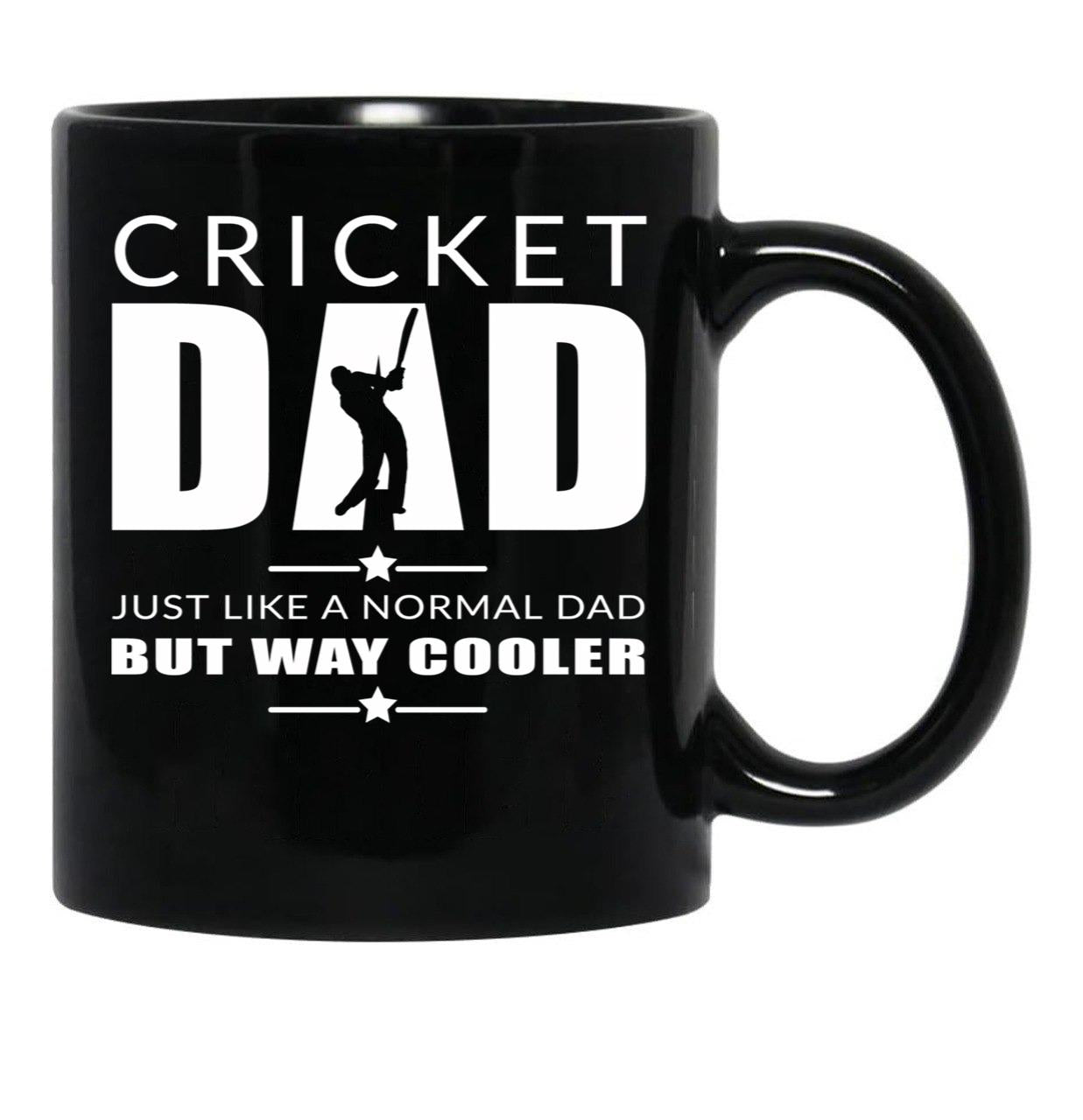 Cricket Dad Fathers Day Cricket Cool Dad Fathers Day Black Coffee Mug, Gift Coffee Mug - Black