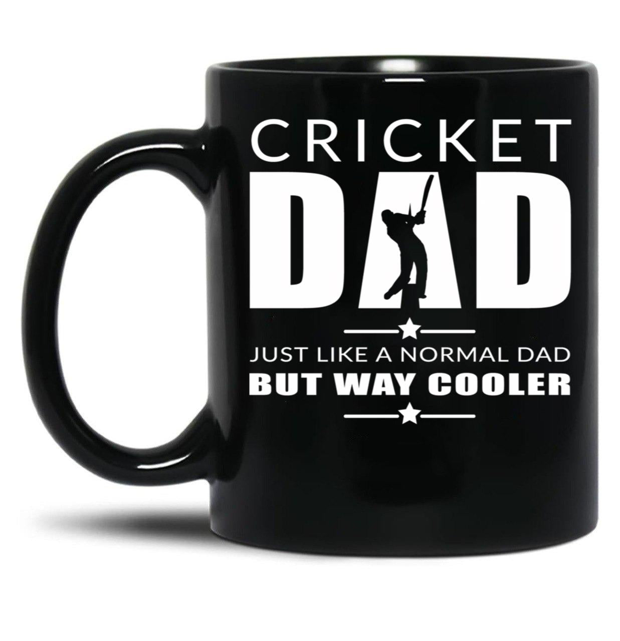Cricket Dad Fathers Day Cricket Cool Dad Fathers Day Black Coffee Mug, Gift Coffee Mug - Black