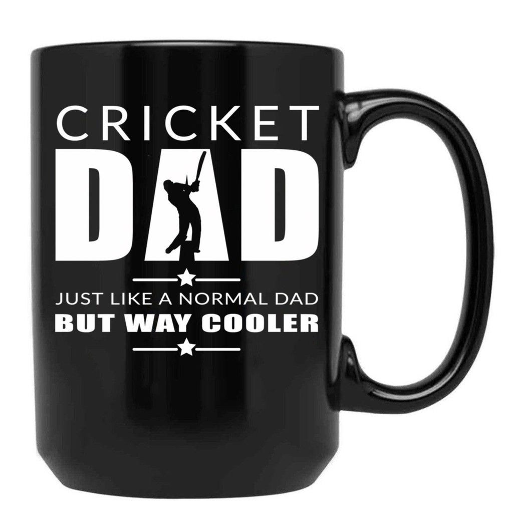 Cricket Dad Fathers Day Cricket Cool Dad Fathers Day Black Coffee Mug, Gift Coffee Mug
