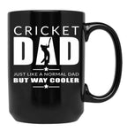 Cricket Dad Fathers Day Cricket Cool Dad Fathers Day Black Coffee Mug, Gift Coffee Mug