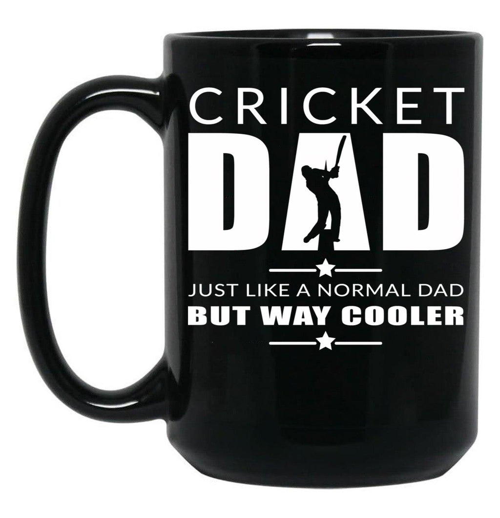 Cricket Dad Fathers Day Cricket Cool Dad Fathers Day Black Coffee Mug, Gift Coffee Mug