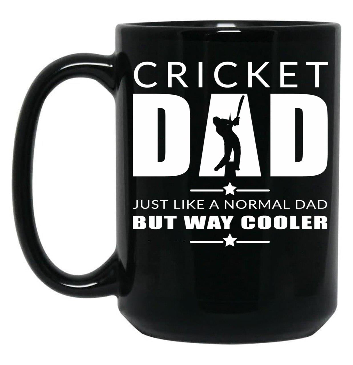 Cricket Dad Fathers Day Cricket Cool Dad Fathers Day Black Coffee Mug, Gift Coffee Mug