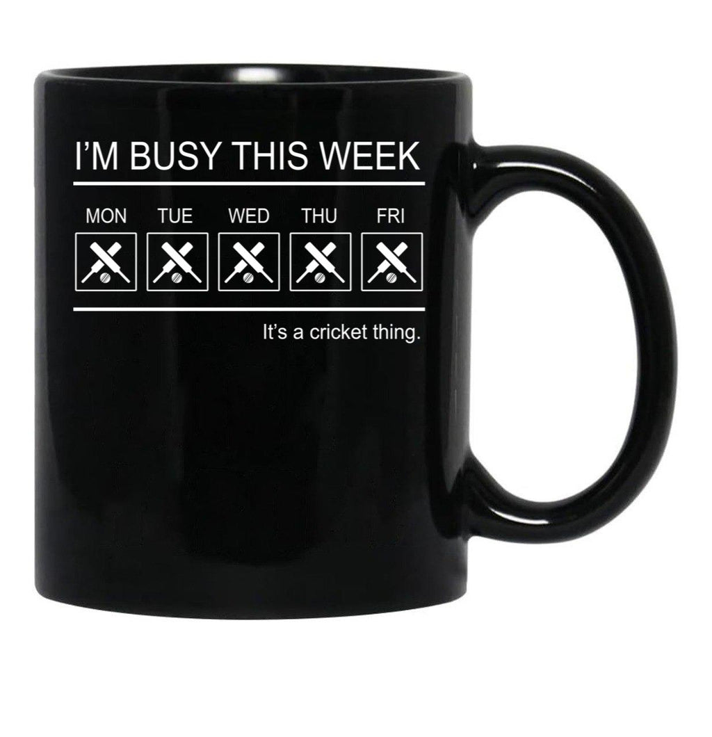 Cricket- I'M Busy This Week Black Coffee Mug, Gift Coffee Mug - Black