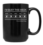 Cricket- I'M Busy This Week Black Coffee Mug, Gift Coffee Mug