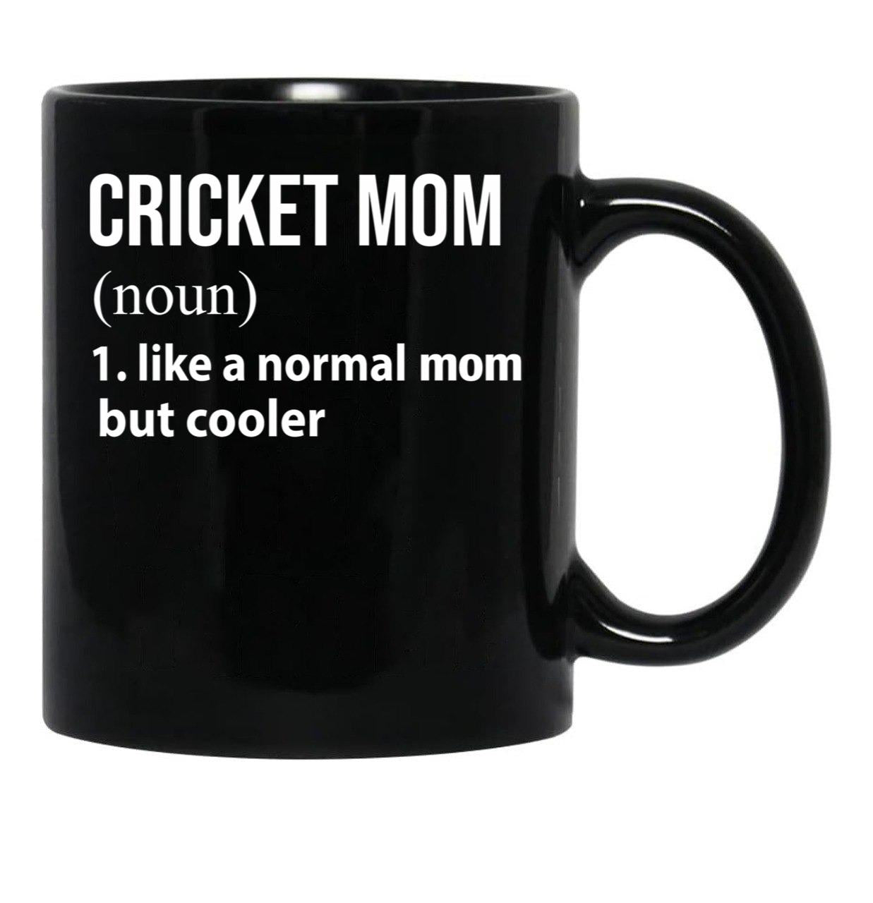 Cricket Mom Like A Normal Mom But Cooler Black Coffee Mug, Gift Coffee Mug - Black