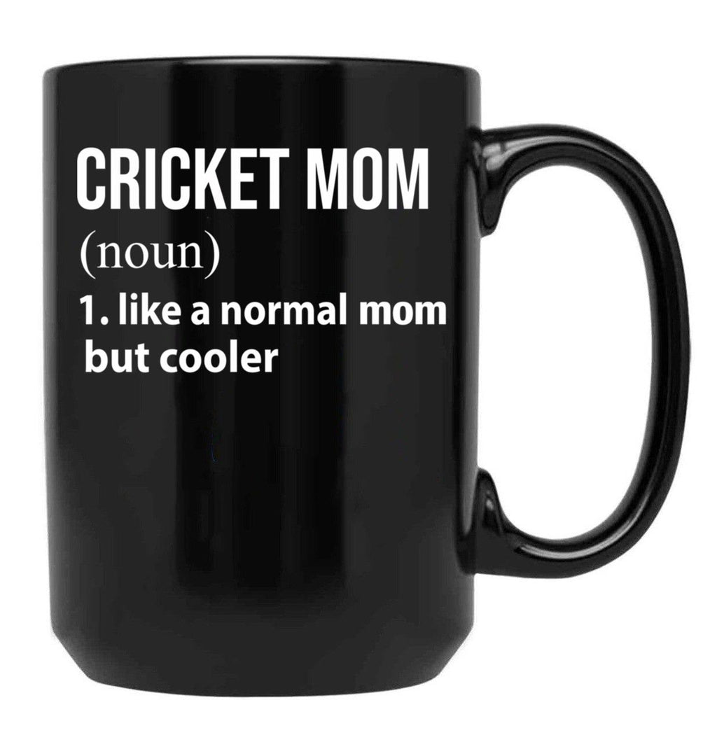Cricket Mom Like A Normal Mom But Cooler Black Coffee Mug, Gift Coffee Mug