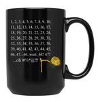 Crochet Counting Black Coffee Mug, Gift Coffee Mug