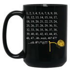 Crochet Counting Black Coffee Mug, Gift Coffee Mug