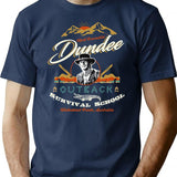 Crocodile Dundee Outback Survival School Premium Heavyweight Cotton T-Shirt - Navy